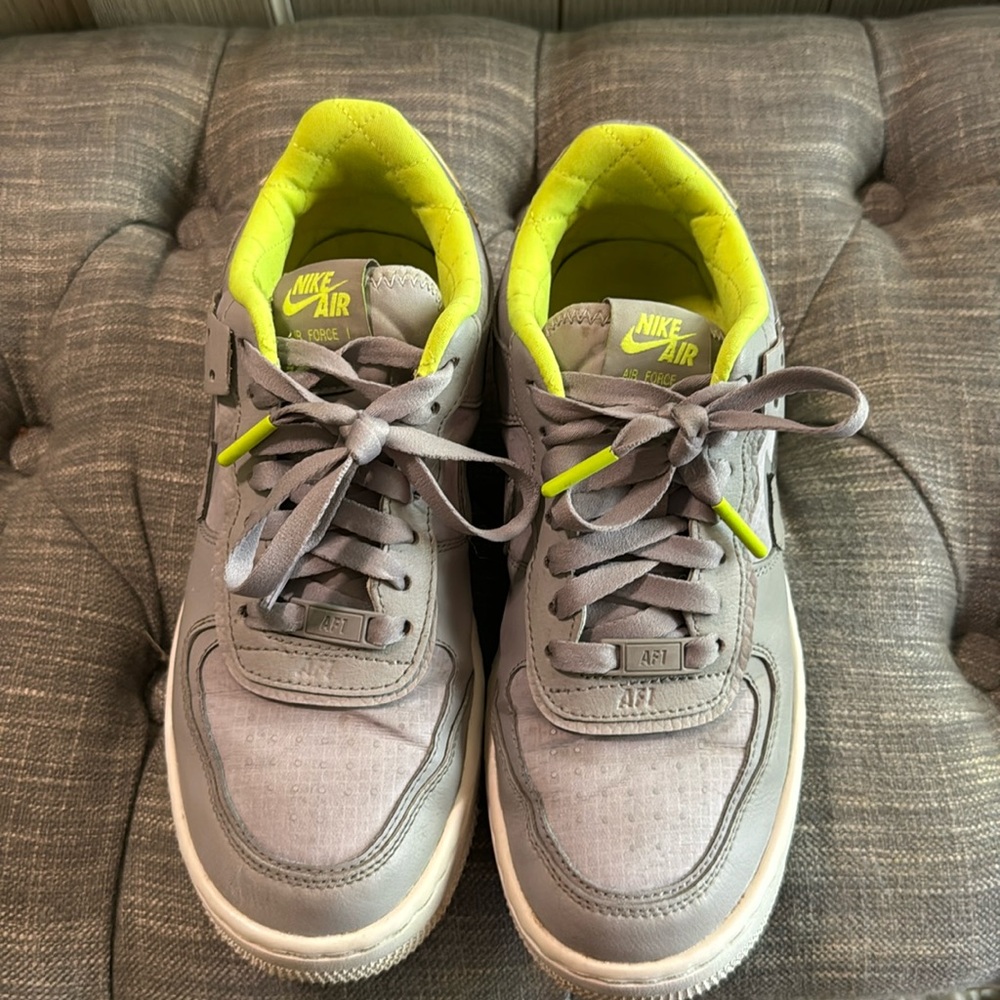 Nike Gray and Neon Green Athletic Shoes
